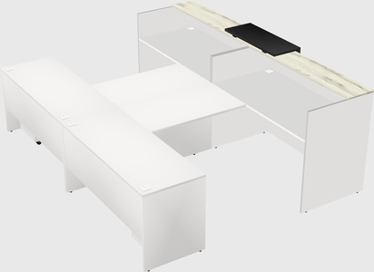 Shared u-shaped reception desks