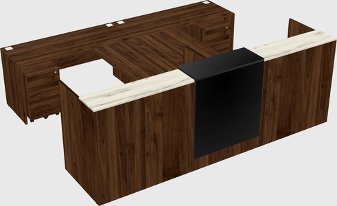 Shared u-shaped reception desks