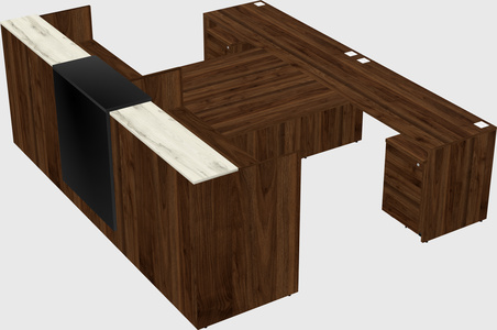 Shared u-shaped reception desks