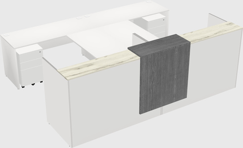 Shared u-shaped reception desks