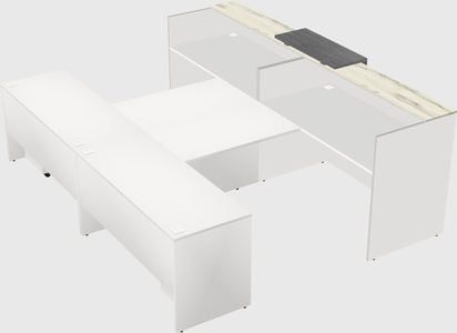 Shared u-shaped reception desks