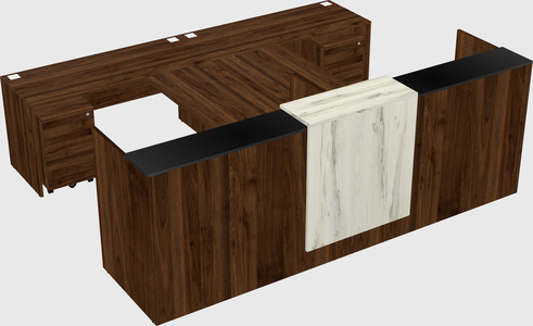 Shared u-shaped reception desks