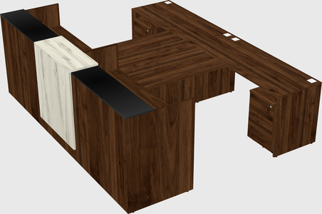 Shared u-shaped reception desks