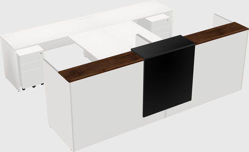 Shared u-shaped reception desks