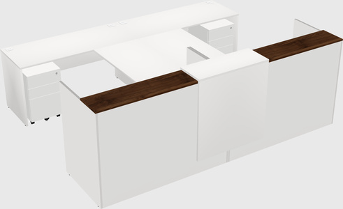 Shared u-shaped reception desks