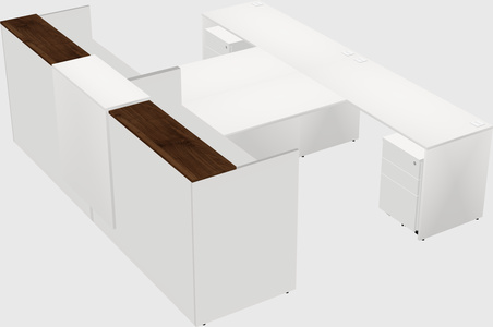 Shared u-shaped reception desks