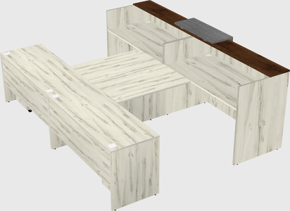 Shared u-shaped reception desks