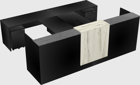 Shared u-shaped reception desks