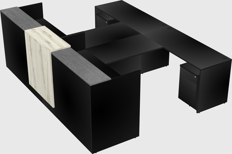 Shared u-shaped reception desks