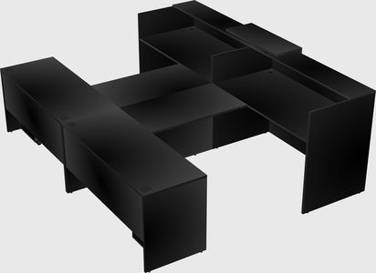 Shared u-shaped reception desks