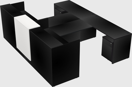 Shared u-shaped reception desks