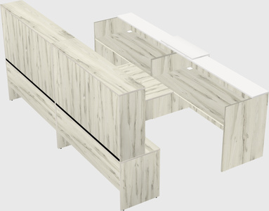 Shared u-shaped reception desks