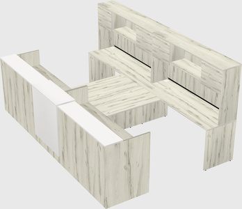 Shared u-shaped reception desks