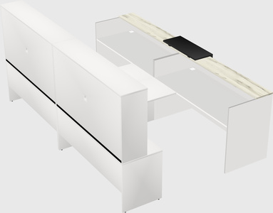 Shared u-shaped reception desks