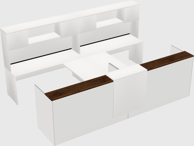 Shared u-shaped reception desks