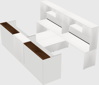 Shared u-shaped reception desks