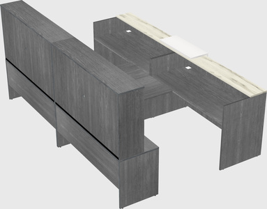 Shared u-shaped reception desks