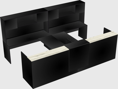 Shared u-shaped reception desks
