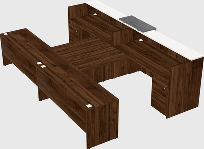 Shared u-shaped reception desks
