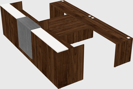 Shared u-shaped reception desks
