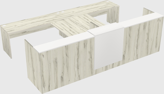 Shared u-shaped reception desks