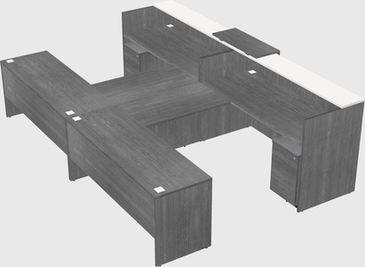 Shared u-shaped reception desks