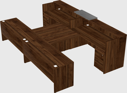 Shared u-shaped reception desks