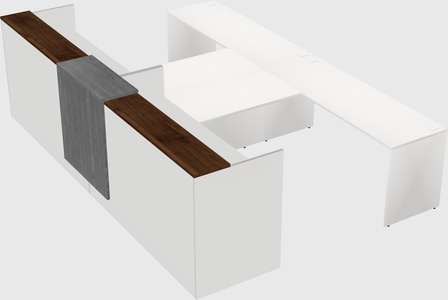 Shared u-shaped reception desks