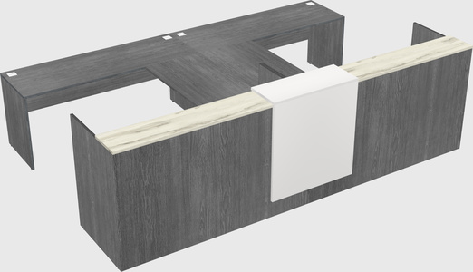 Shared u-shaped reception desks