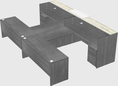 Shared u-shaped reception desks