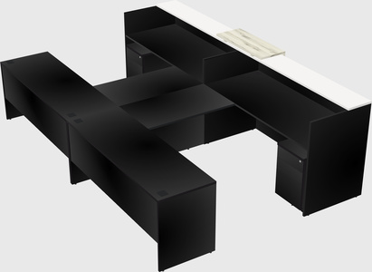 Shared u-shaped reception desks