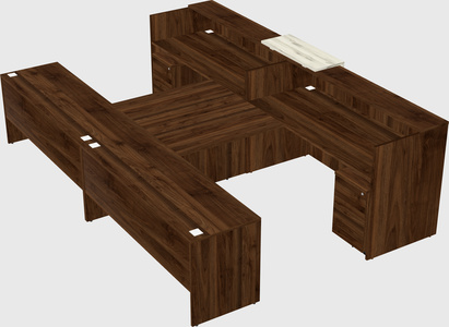 Shared u-shaped reception desks