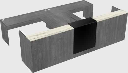 Shared u-shaped reception desks