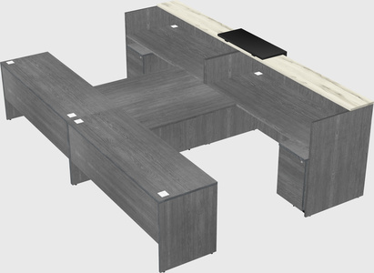 Shared u-shaped reception desks