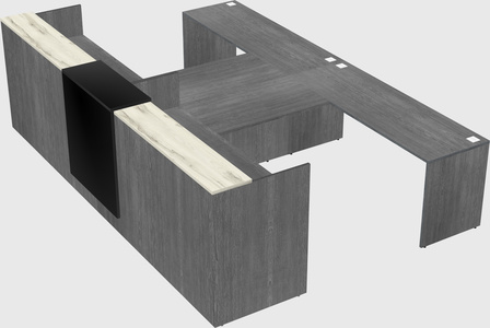 Shared u-shaped reception desks