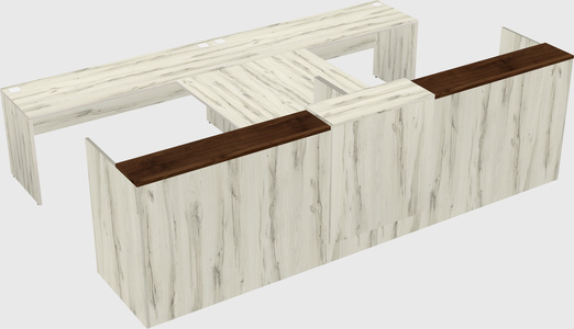 Shared u-shaped reception desks