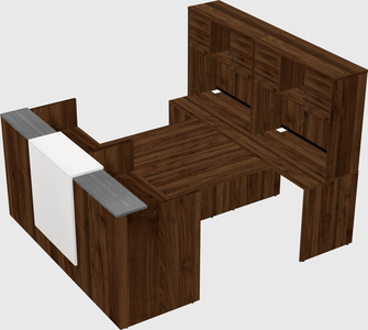 Shared u-shaped reception desks