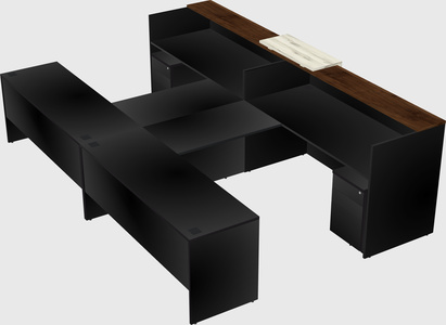 Shared u-shaped reception desks
