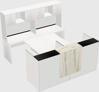Shared u-shaped reception desks