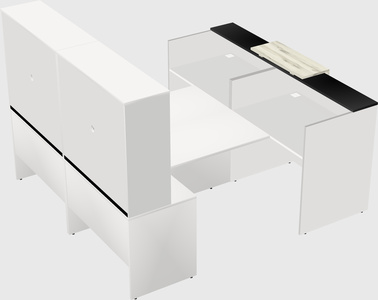 Shared u-shaped reception desks