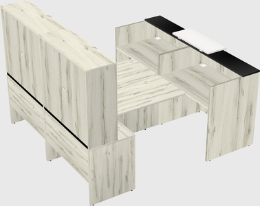 Shared u-shaped reception desks