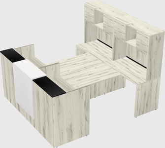 Shared u-shaped reception desks