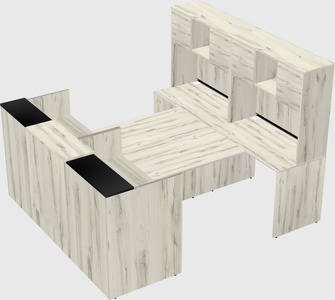 Shared u-shaped reception desks