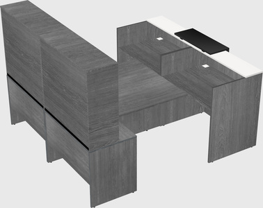Shared u-shaped reception desks