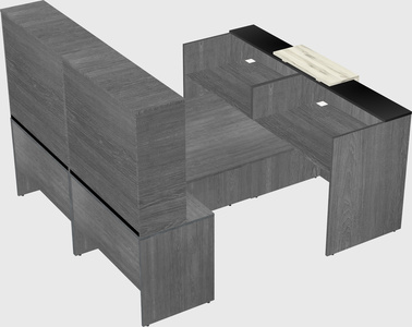 Shared u-shaped reception desks