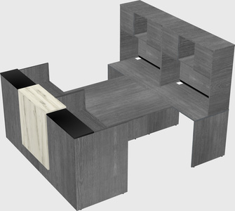 Shared u-shaped reception desks