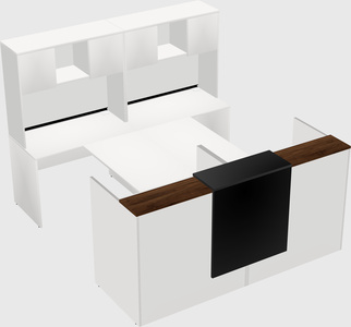 Shared u-shaped reception desks