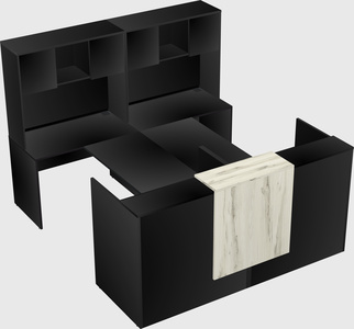 Shared u-shaped reception desks