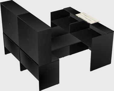 Shared u-shaped reception desks