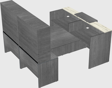 Shared u-shaped reception desks